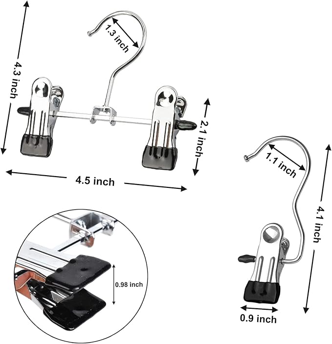 10Pcs Double Adjustable Clips Boots Hangers and 10Pcs Single Hanging Clips Laundry Hooks for Closet, Travel, Tall Boots, Jeans, Hats, Socks, Towels