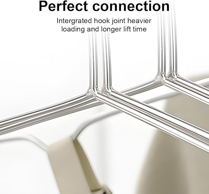 Koja Premium 16.5 inch 304 Stainless Steel 4.0mm Clothes and Coat Hangers, Heavy Duty Metal Hangers, Non-Slip, Space-Saving, Durable Closet Organizer for Shirts, Jackets, Suits, Pants 10-Pack