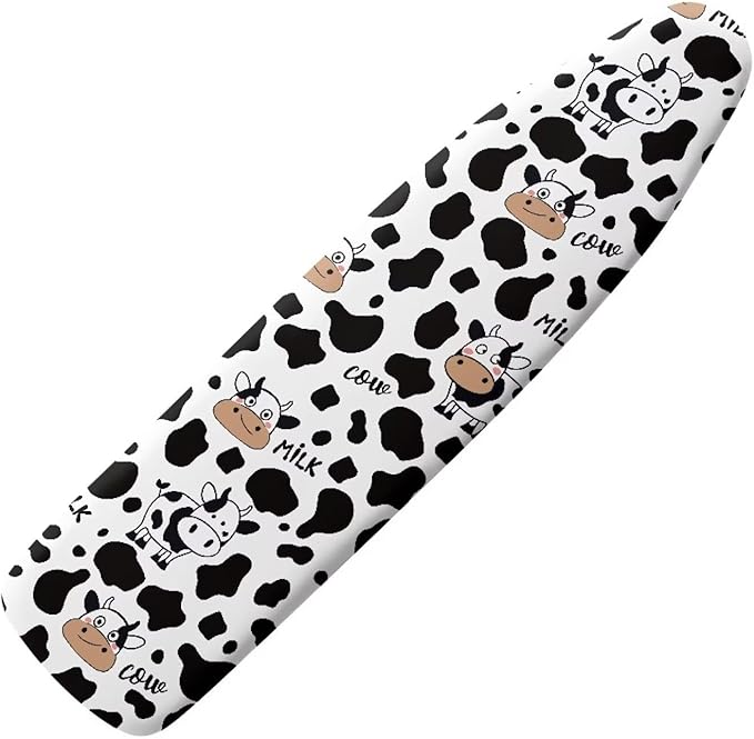 Flashideas Cow Print Ironing Board Cover and Pad- 52" x 13" Iron Board Cover Fits Standard Size, Iron Board Cover Accessories