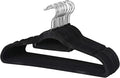 Suit Hangers Ultra Thin Velvet Coat Hangers Non Slip Flocked Clothes Hanger 360°Swivel Hook 100 Pack/Lot，Black