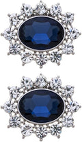 Ruihfas 2Pcs Sparkly Removable Oval Egg Shape Crystal Shoe Clips Accessories for Women Bride Wedding Prom Party Shoes Decoration