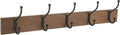 Amazon Basics Rectangular Farmhouse Wall-Mounted Coat Rack for Entryway and Bedroom, Storage Organizer, 5 Hooks, Barnwood | Farmhouse, with Storage Hooks, Rectangular