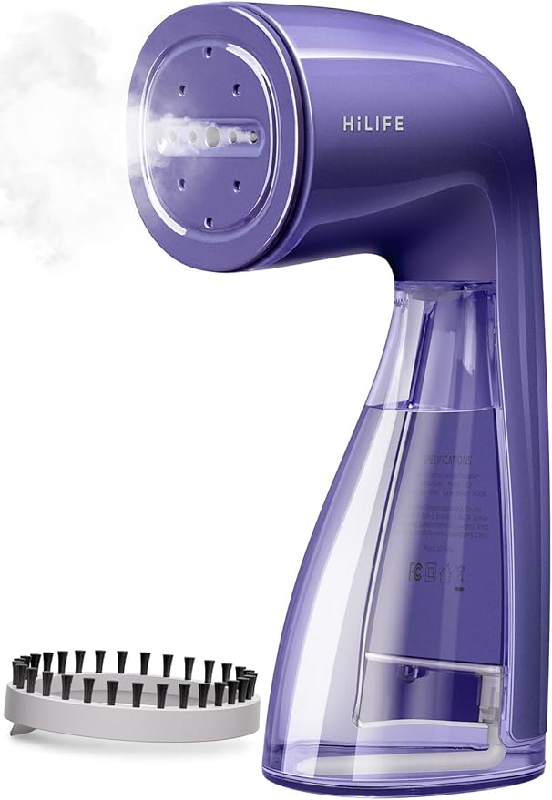 HiLIFE Steamer for Clothes, 1100W Clothes Steamer, Fast Wrinkle Removal with Large 300ml Tank, Ideal for All Fabrics, Easy to Use, Compact and Portable Travel Garment Steamer