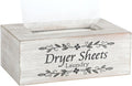 Dryer Sheet Holder Farmhouse Laundry Room Decor - Decorations and Organization - Fabric Softener Dispenser -Rustic Laundry Room Addition - Elevate Your Home - 8 x 5 x 3 Inches(Pinewood,White)