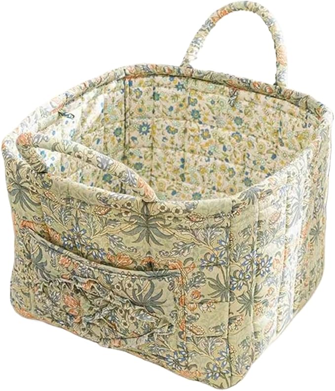 Floral Fabric Storage Basket Car Interior Storage Basket Underwear Sundries Laundry Baskets Supplies Home Organizer Bag (style 7)