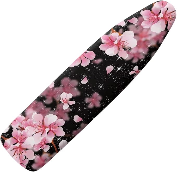 GLENLCWE Pink Cherry Blossom Ironing Board Cover Standard Sizes 15x54 Inch Polyester Iron Board Cover Padding Replacement Protector with Elastic Edge,Home Decoration