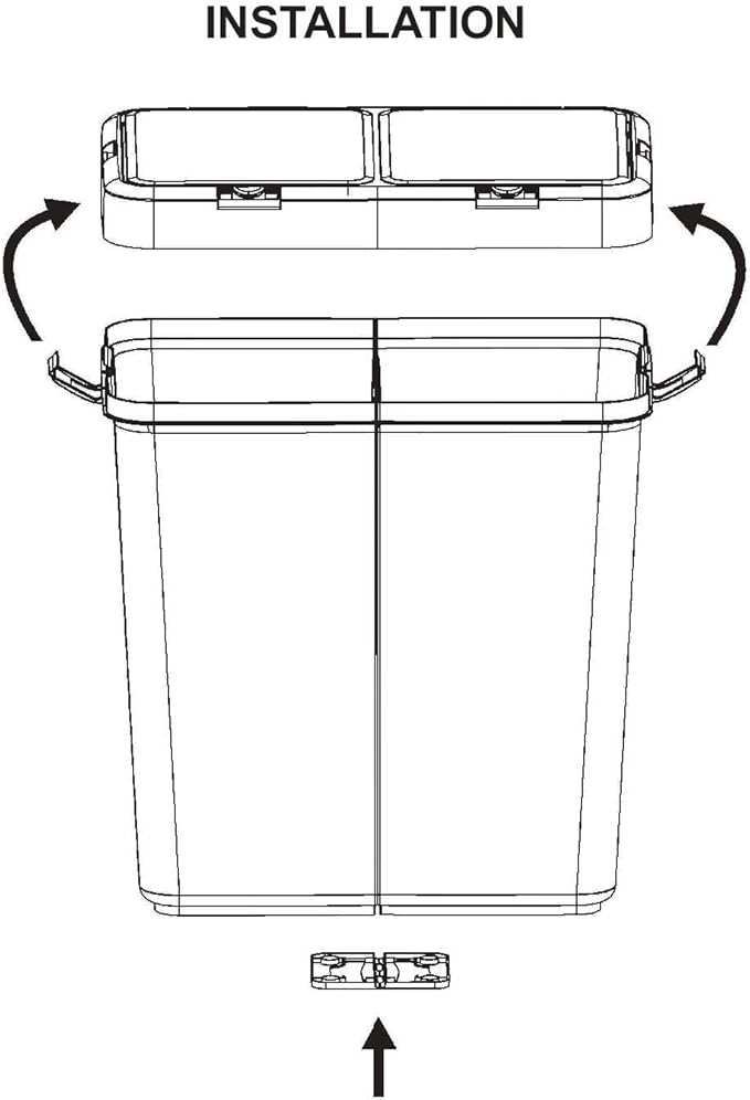 Mabel Home Plastic Laundry Basket with Lid, 2 Sections, Large Laundry Basket (Extra Trash Bin (1.6 Gallons) inc. Purple Pink)