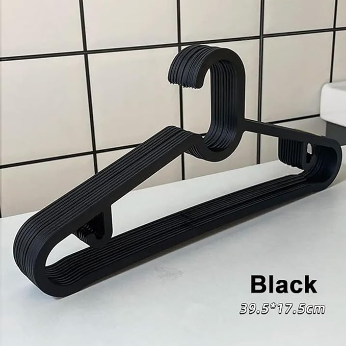 20 Pack Black Thin Plastic Hangers, Lightweight Yet Sturdy, Space-Saving Clothes Hangers for T-Shirts and Shirts, Slim Hangers, Break-Resistant Design with Premium European Quality