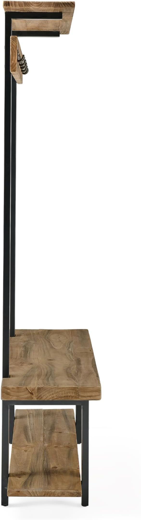 Alaterre Furniture Pomona Entryway Organizer – Modern Farmhouse 48-Inch Solid Wood Hall Tree with Bench, Shelves & Metal Coat Hooks – Mudroom & Foyer Storage for Jackets, Bags & Shoes (Rustic Brown)