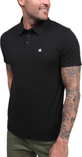INTO THE AM Polo Shirts for Men - Slim Fit Short Sleeve Collared Shirt S - 4XL Fitted Collar Polos for Work