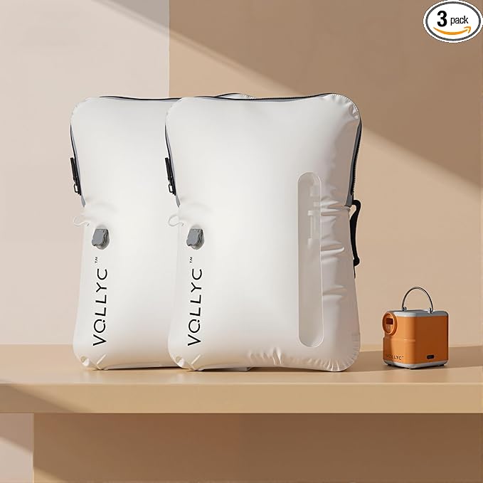Travel Vacuum Bags with Pump, 25L Large Capacity Vacuum Bags for Travel, IPX7 Waterproof, Open Zipper, Reusable Travel Essentials Compression Bags for Luggage Backpack Suitcase Home Storage
