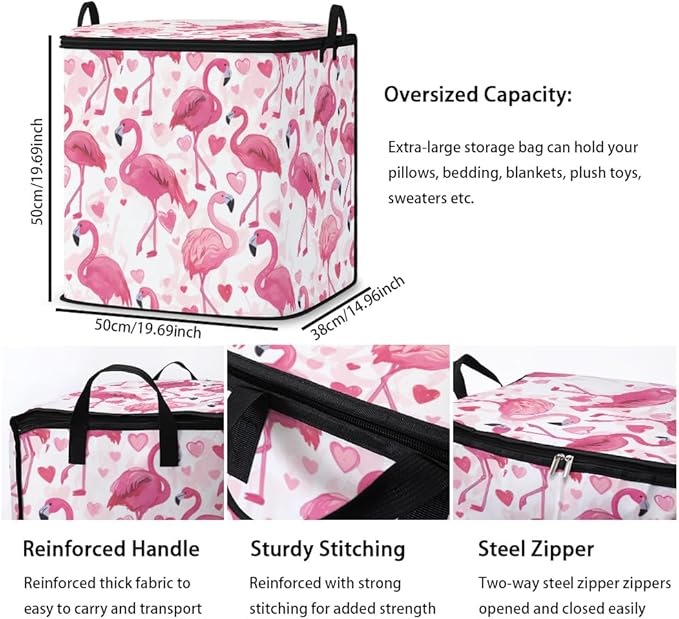 2pcs closet organizers and storage under bed,clothing blanket sweater sheet bedding comforter duvet quilt pillow toy storage bags with lids,dorm room essentials for containers 95L