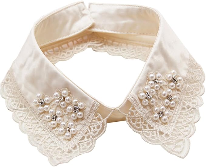 YAKEF Lady Half-Shirt Blouse Detachable Lace Chiffon Fake Collars Dicky Collar Faux Collar