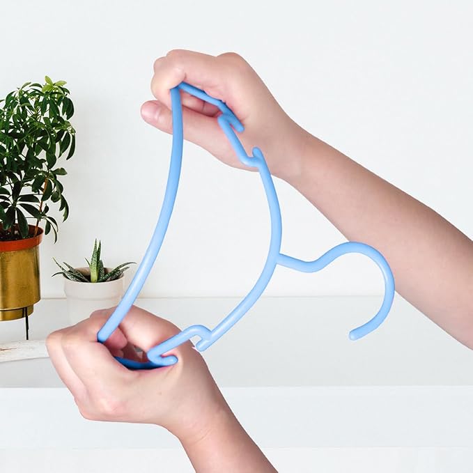 GoodtoU Baby Hangers, 60Pack Blue Baby Clothes Hangers for Infant Kids for Closet Coat Child Hanger Plastic Small Clothes Organization