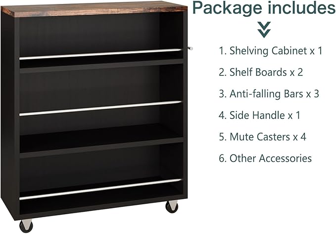 ALBAD Slim Rolling Cart,4-Tier Storage Cart with Wheels,7.9”W Slim Storage Carts with Handle for Kitchen Laundry Narrow Places Bathroom Dining Room Small Spaces
