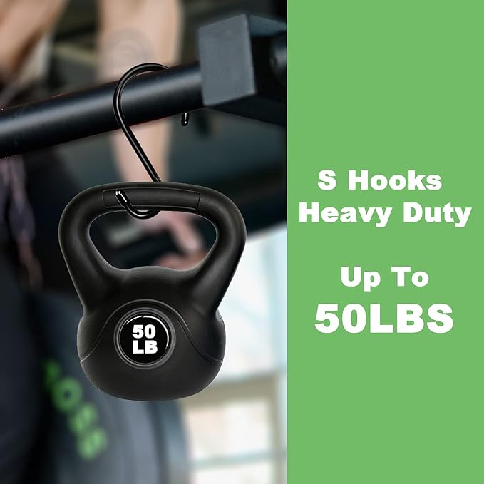 16 Pack 6 Inch S Hook, Large Vinyl Coated S Hooks Heavy Duty, Steel Metal Black Rubber Coated S Shaped Hooks, Non Slip Closet Hooks for Hanging Clothes,Plants,Jeans,Pans,Pots,Towel,Jeans,Bags,Cups