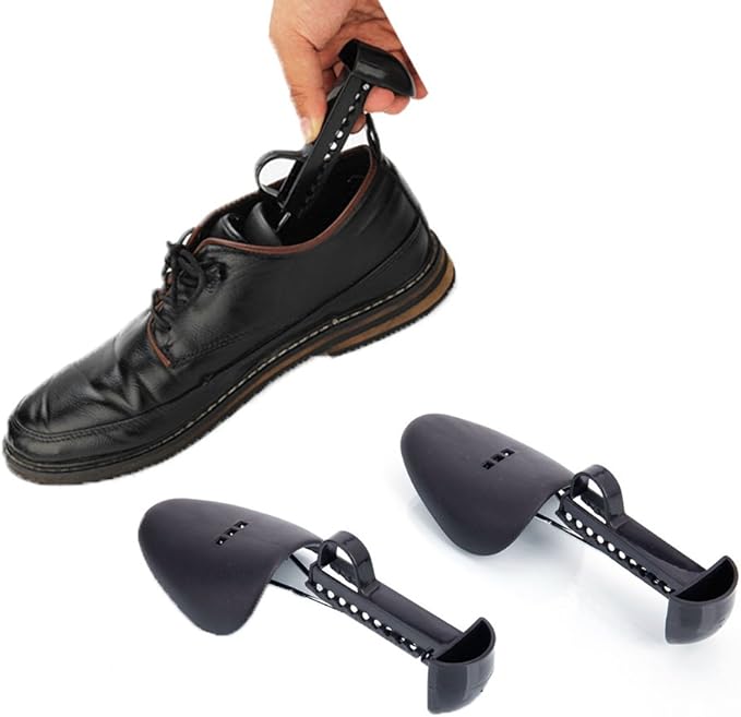 FONHERILI WAJJ 10 Pairs Practical Adjustable Length Men Shoe Tree Stretcher Holder Shaper Support with A Shoe Bag(Men Black)