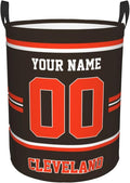 Custom Cleveland Laundry Hamper Personalized Laundry Basket Customized Name And Number Collapsible Storage Basket for Bedroom Bathroom Living Room Gifts