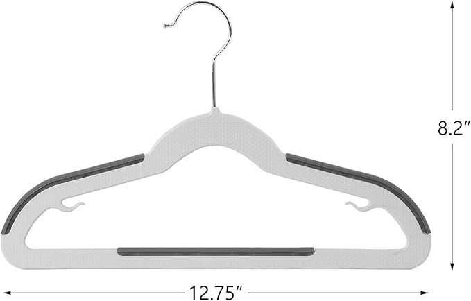 Finnhomy Extra Strong 30 Pack Plastic Hangers for Baby and Kids, Children Clothes Hangers with Non-Slip Pads, Great for Any Baby Clothes, Gray