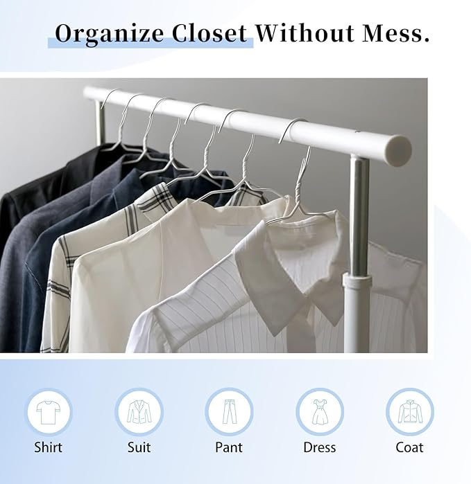150 Pack Wire Hangers 15.9 Inch 13 Guage Metal Dry Cleaner Hangers Bulk Thin Space Saving Suit Holder for Coats, Shirts, Suits, Pants, Skirts (Silver)