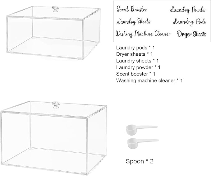 Generic VOTLEVT Acrylic Dryer Sheets Holder and Laundry Pods Container Set, Laundry Room Organization and Storage, Dryer Sheet Container and Laundry Pods Holder Set, XiYiNingZhuHe002