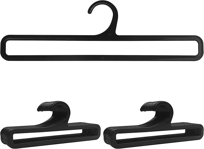 50 Packs Tea Towel Display Hanger, 10.7" Long Multifunctional Plastic Hangers Storage Racks for Hanging Storing Legging Sock Scarf Clothes Ties Belts Scarves Retail Wardrobe Shawls Rings-Black