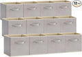 Lifewit Storage Cubes, Foldable Decorative Fabric Storage Baskets for Organizing Home Organizers with Handles for Shelves, Closet, 11 Inch Bins, 18L Light Gray, 12 Packs