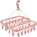 Foldable Clothes Drying Hanger with 32 Clips, Clip and Drip Hangers Clothes Drying Rack, Underwear Hangers for Drying, Laundry Clothes Hanger for Drying Socks Lingerie Baby Clothes Towels Bras Hat