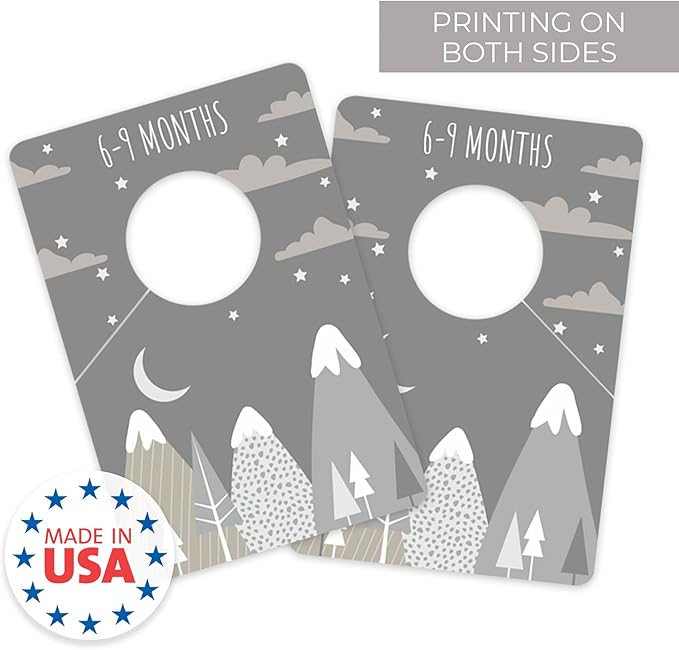 Canopy Street Gender Neutral Closet Clothing Dividers/Trendy Mountain Closet Organizer for Boy Or Girl Newborn to 4T Clothes / 4" x 6" Adventure Nursery Dividers