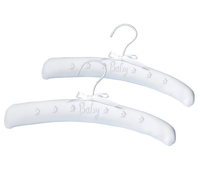 Lillian Rose Baby Cloth Hangers, White, 12", 2 Count