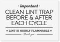 Reilly Originals 3.5x5 Inch Designer Magnet, Clean Lint Trap Before & After Use ~ Designer Graphics (White)