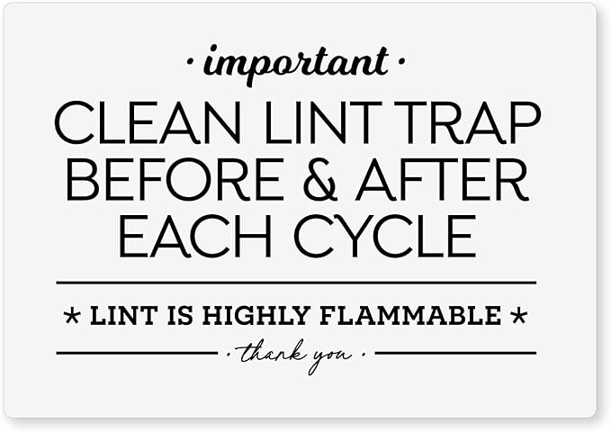 Reilly Originals 3.5x5 Inch Designer Magnet, Clean Lint Trap Before & After Use ~ Designer Graphics (White)
