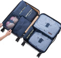 7 Set Packing Cubes Packing Organizers for Suitcase Travel Luggage Organizers with Shoes Bag for Suitcase Travel Accessories, Navy Blue