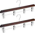 2 Pcs Kilt Hanger 20 Inches Wooden Duty Skirt Hangers with 4 Clips for Closet (Nut Brown)
