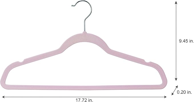 Laura Ashley 25 Pack Slim Velvet Hangers| Durable | Strong Plastic | Slim | Keeps Shape | Closet Organization | Lavender | Holds 10lbs | Holds Shape