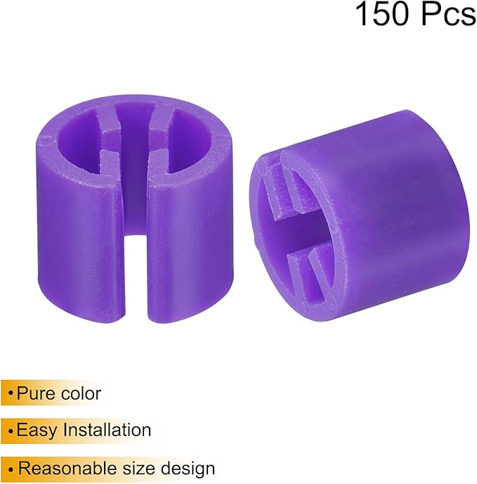 uxcell 150pcs Clothes Hanger Markers Blank Tags, Fit 3.5mm Rod Garment Size Hanger Clips Garment Color Coding Label for Clothing Hangers, Purple