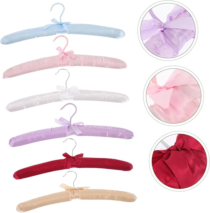 6pcs Padded Hangers Non- Satin Clothes Hangers for Sweaters and Space-Saving Design for Home Organization