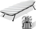 SheeChung Small Ironing Board 12"x32" Foldable Ironing Board with Cotton Cover and Pad,Tabletop Compact Ironing Broad with Retractable Hook & Skidproof Feet for Small Spaces Laundry Room,Grey Striped
