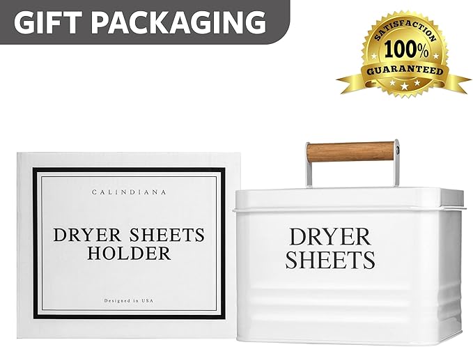 Calindiana Modern Farmhouse Laundry Powder Container, Dryer Sheets Holder and Scent Boosters Container Bundle for Organization and Storage, Laundry Room Decor