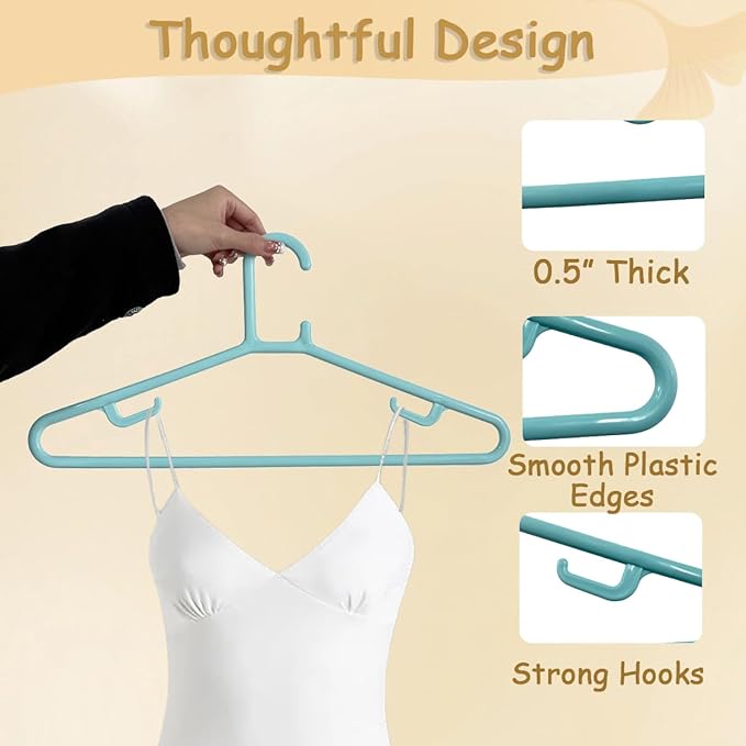 Urby Extra Wide Hangers for Plus Size Clothes, 19 Inch Plus Size Hangers, Durable Space-Saving Plastic Hanger for Oversized or XL, XXL Shirts, Coats, Etc. Green 20PK