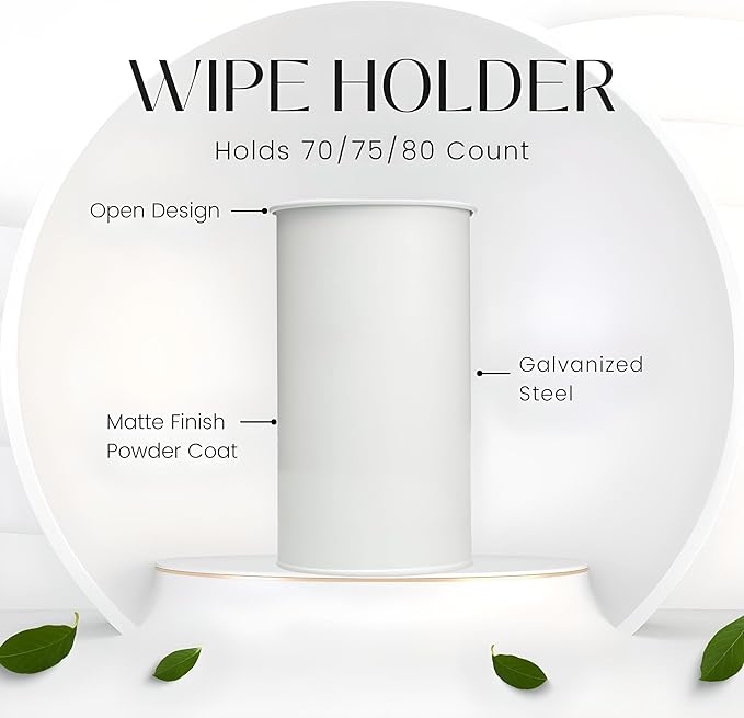 Wipe Holder for Kitchen/Bathroom Counter, Disinfectant Wipe Container, Modern Kitchen Decor, Vintage Countertop Wipe Storage Organizer Caddy, White Color