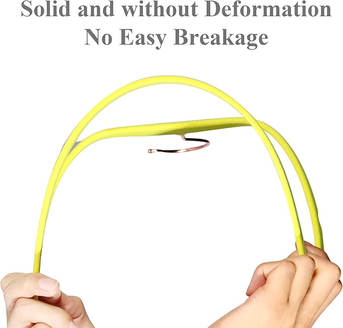 VECELO Premium Velvet Clothes Hangers Suit Heavy Duty (60 Pack)-Non Slip & Space-Saving with 8 Finger Clips & Tie Rack Excellent for Men and Women,Yellow