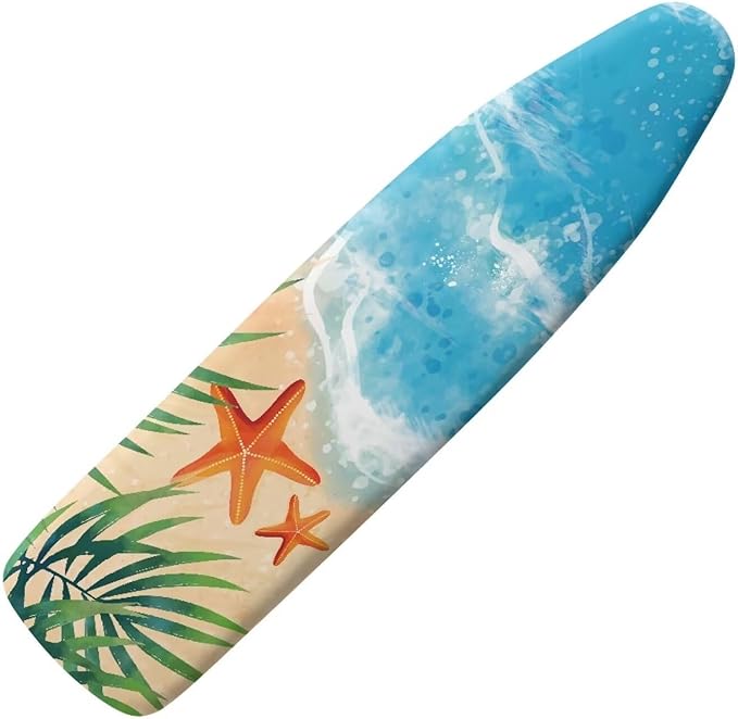 GLENLCWE Hawaiian Starfish on Beach Ironing Board Cover,Thick Ironing Board Replacement Cloth Heavy Duty Standard Size Decorative Iron Board Protector,15X54Inch