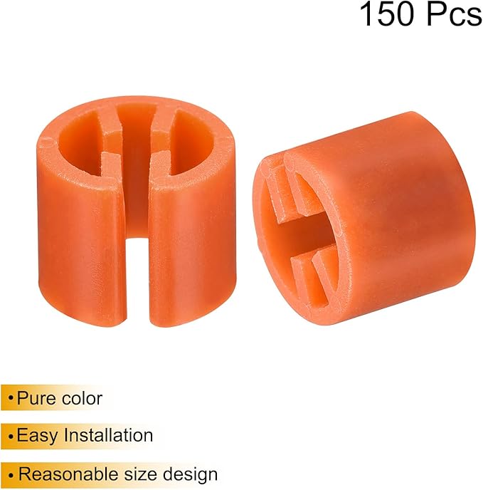 uxcell 150pcs Clothes Hanger Markers Blank Tags, Fit 3.5mm Rod Garment Size Hanger Clips Garment Color Coding Label for Clothing Hangers, Orange