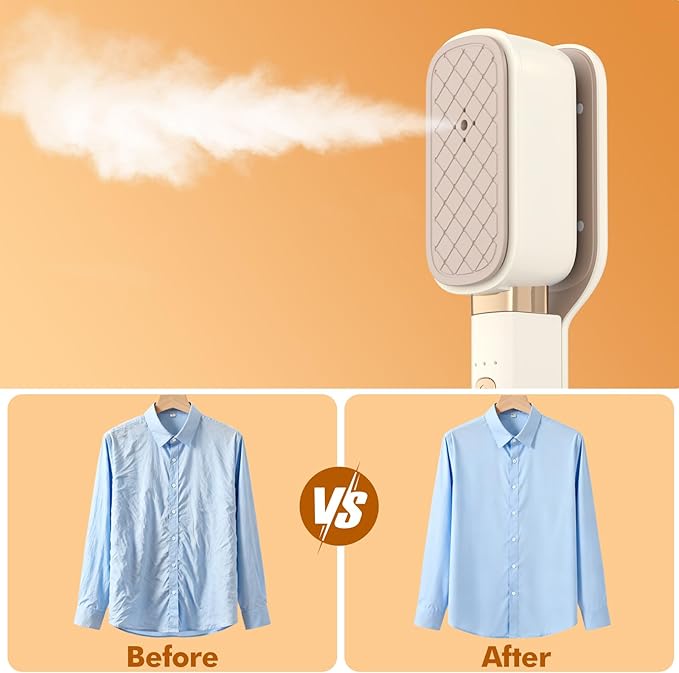 Travel Steamer for Clothes, 3 In 1 Steam, Iron & Press, 15s Heat Up, Lightweight Clothes Steamer, Flip-Design Handheld Portable Steamer, Travel/Home/Office Use