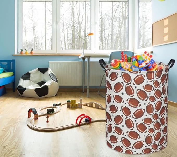 Football Kids Laundry Basket Baby Hamper Toy Storage Bin for Boys Room Decor Baby Nursery Hamper Gift Baskets