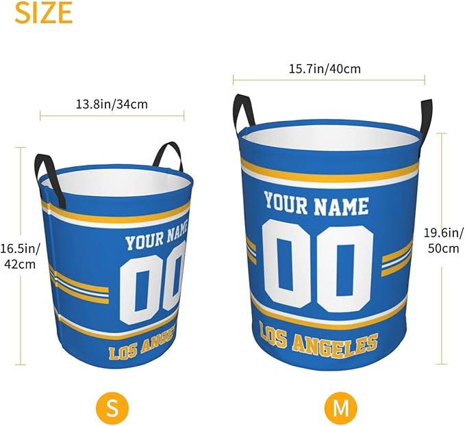 Custom Los Angeles Laundry Hamper Personalized Laundry Basket Customized Name And Number Collapsible Storage Basket for Bedroom Bathroom Living Room Gifts
