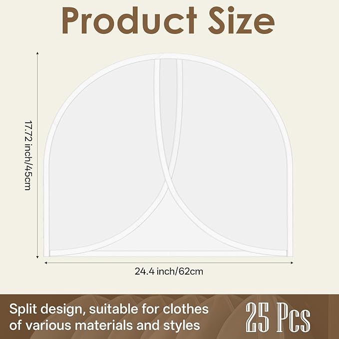25 PCS Shoulder Covers for Hanging Clothes, Garment Shoulder Covers Cloth Dust Cover for Closet, Plastic Clothes Hanger Cover for Hanging Suit, Coat, Jacket, Dress (24'' X 18")