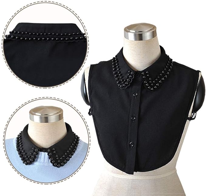 Joyci Diamond Pearl False Collar Peterpan Fake Collar Half Shirt Dickey