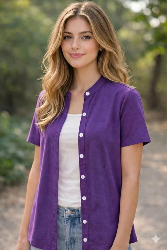 USBD Post Mastectomy Shirt with Drain Pockets Band Collar Post Op Recovery Tops